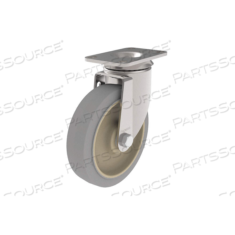 NSF-LISTED SANITARY PLATE CASTER, 3 1/2 IN WHEEL DIA., 250 LB, SWIVEL CASTER, RUBBER by Approved Vendor NSF-LISTED SANITARY PLATE CASTER, 3 1/2 IN WHEEL DIA., 250 LB, SWIVEL CASTER, RUBBER by Approved Vendor