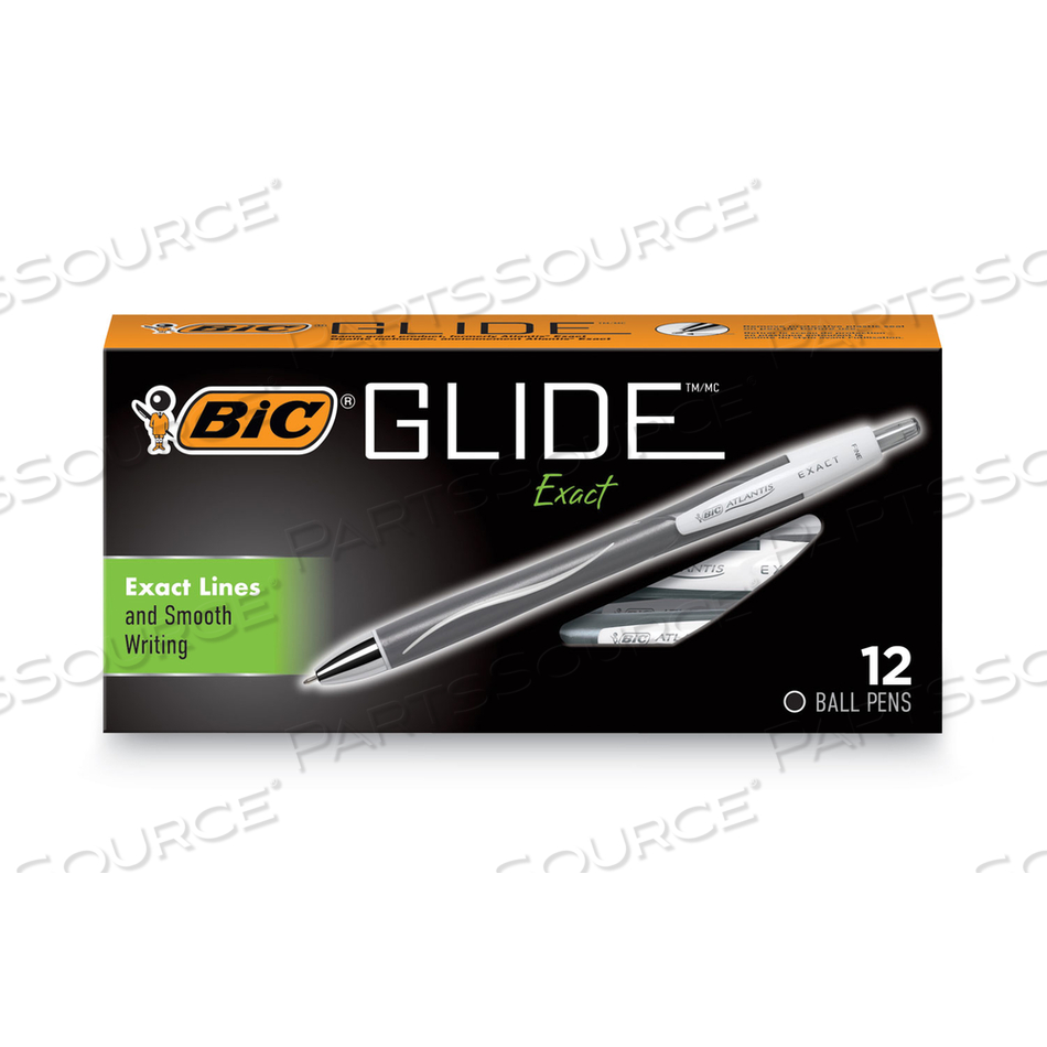 GLIDE EXACT BALLPOINT PEN, RETRACTABLE, FINE 0.7 MM, BLACK INK, BLACK BARREL by BIC GLIDE EXACT BALLPOINT PEN, RETRACTABLE, FINE 0.7 MM, BLACK INK, BLACK BARREL by BIC