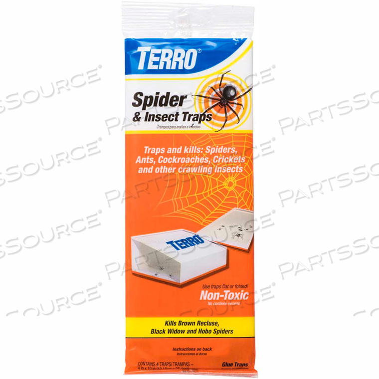 TERRO SPIDER & INSECT TRAP, 4 PACK 