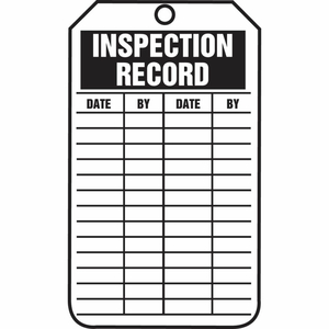 INSPECTION RECORD TAG, PF-CARDSTOCK, 25/PACK by Accuform Manufacturing, Inc.