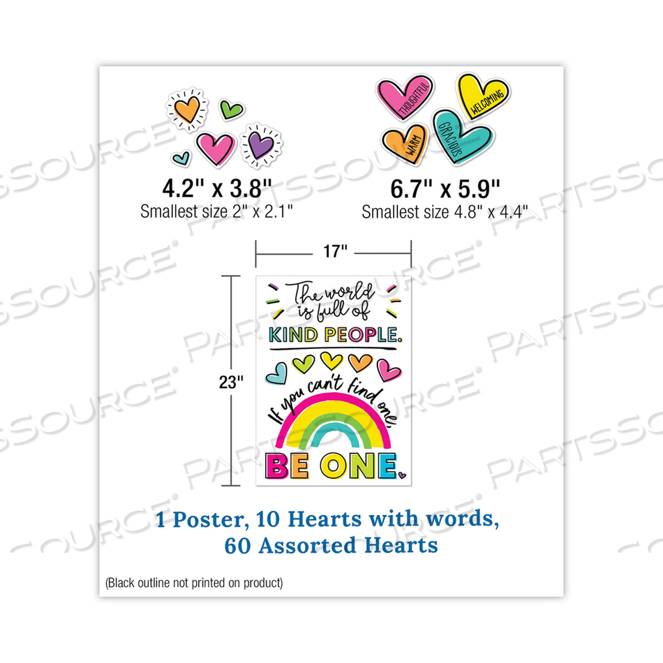 MOTIVATIONAL BULLETIN BOARD SET, KIND VIBES, 75 PIECES by Carson-Dellosa Publishing MOTIVATIONAL BULLETIN BOARD SET, KIND VIBES, 75 PIECES by Carson-Dellosa Publishing