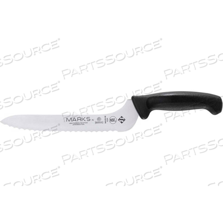 SANDWICH KNIFE, SERRATED EDGE, BLACK, 9", OFFSET 