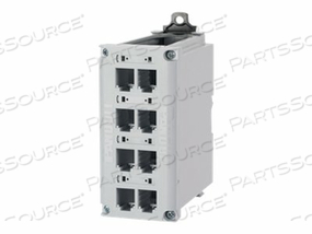 PANDUIT INDUSTRIALNET - DIN RAIL MOUNT OUTLET - GRAY - 8 PORTS by Panduit