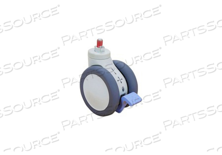 LOCK CASTER, 4 IN DIA, WHITE, GRAY WITH BLUE PEDAL, 5.8 IN X 6.8 IN X 7.5 IN by Ergotron, Inc.
