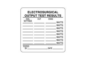 ELECTROSURGICAL LABEL, EDP PAPER, 2-1/2 IN X 2-1/2 IN, WHITE, ENGLISH, -65 TO 200 DEG F by United Ad Label