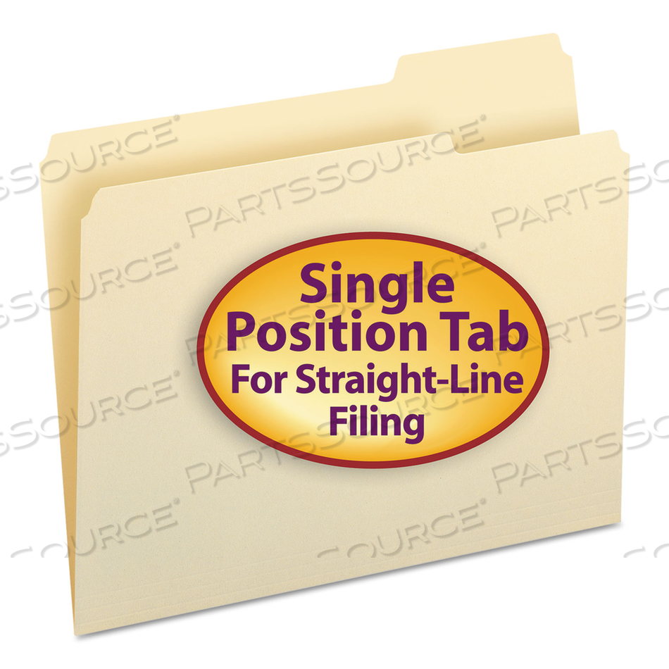 MANILA FILE FOLDERS, 1/3-CUT TABS: RIGHT POSITION, LETTER SIZE, 0.75" EXPANSION, MANILA by Smead