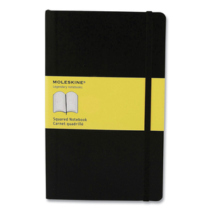 HARD COVER NOTEBOOK, 1-SUBJECT, QUADRILLE RULE, BLACK COVER, (120) 8.25 X 5 SHEETS by Moleskine