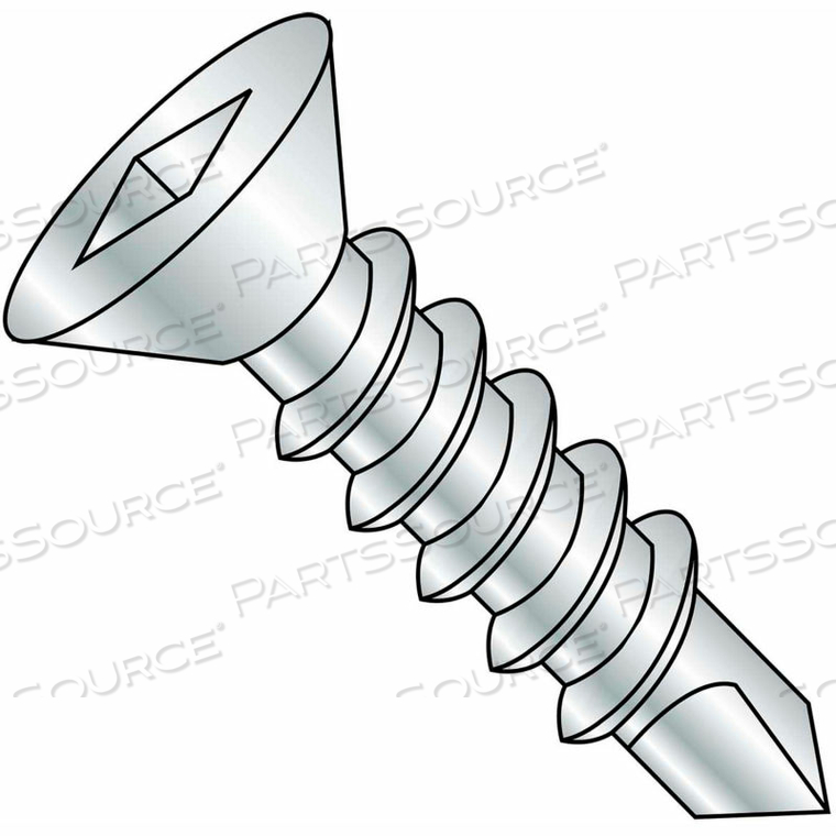 #8 X 1 SQUARE DRIVE FLAT HEAD FULL THREAD SELF DRILLING SCREW ZINC - PKG OF 6000 by Kanebridge Corporation