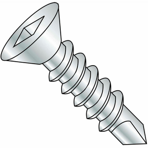 #8 X 1 SQUARE DRIVE FLAT HEAD FULL THREAD SELF DRILLING SCREW ZINC - PKG OF 6000 by Kanebridge Corporation