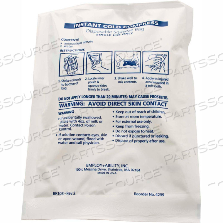 RELIEF PAK INSTANT COLD PACK,6" X 9", DOZEN by Fabrication Enterprises