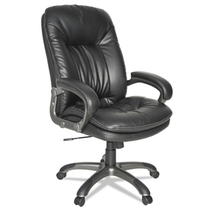 EXECUTIVE SWIVEL/TILT BONDED LEATHER HIGH-BACK CHAIR, SUPPORTS UP TO 250 LB, 18.50" TO 21.65" SEAT HEIGHT, BLACK by OIF