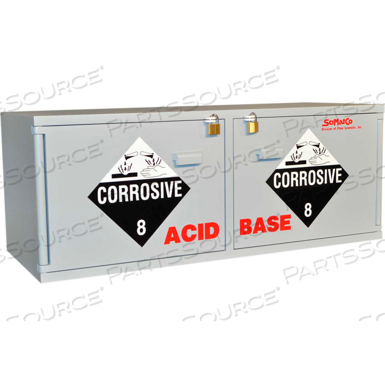 STAK-A-CAB COMBO ACID (10X2.5 LITER)/BASE (10X2.5 LITER) CABINET, 47"W X 18"D X 18"H by Scimatco STAK-A-CAB COMBO ACID (10X2.5 LITER)/BASE (10X2.5 LITER) CABINET, 47"W X 18"D X 18"H by Scimatco
