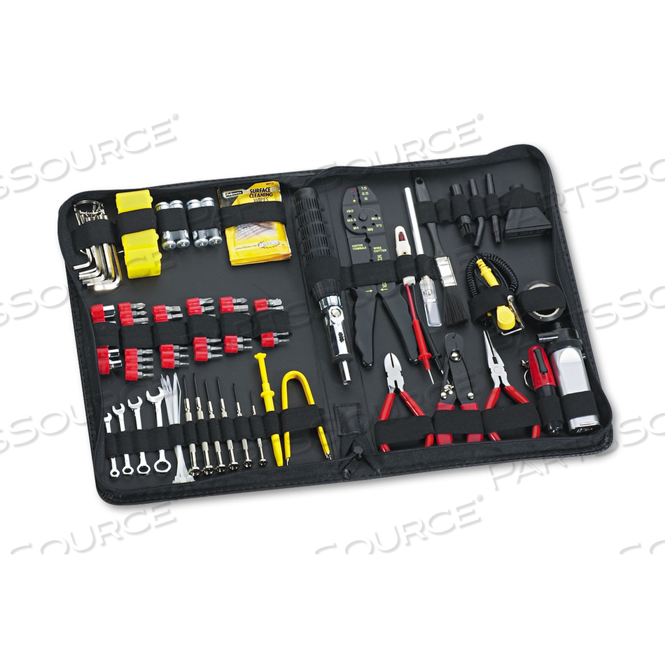 100-PIECE COMPUTER TOOL KIT IN BLACK VINYL ZIPPER CASE 