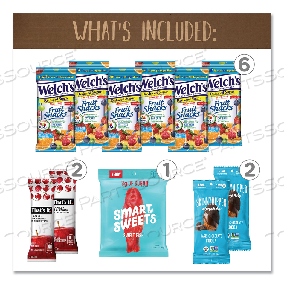 LOW SUGAR SNACK BOX, 24 ASSORTED SNACKS 