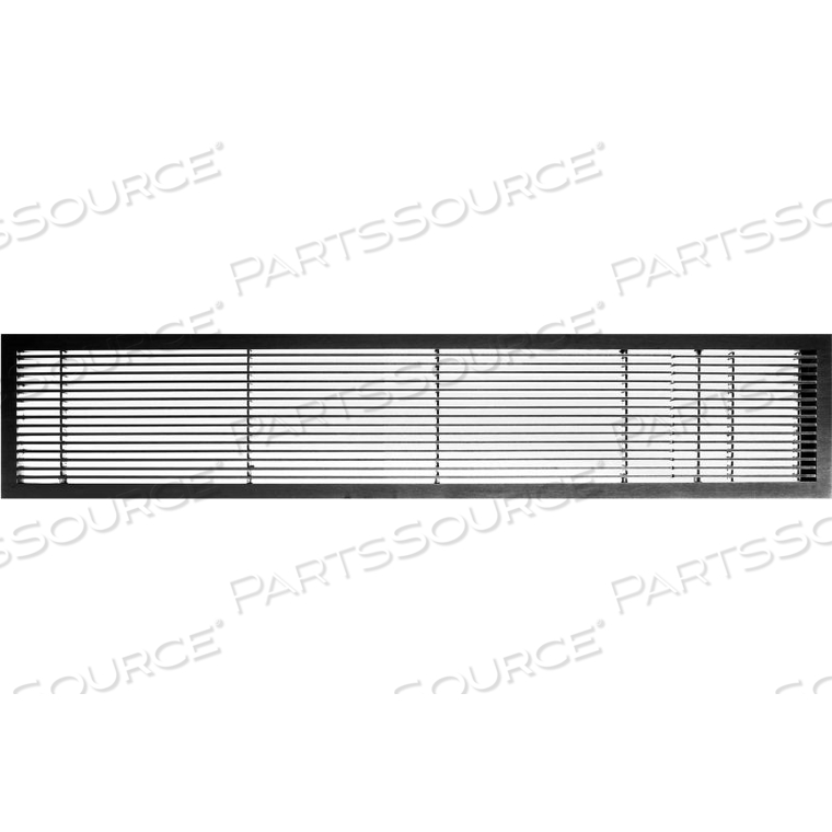 AG10 SERIES 6" X 48" SOLID ALUM FIXED BAR SUPPLY/RETURN AIR VENT GRILLE, BLACK-MATTE W/DOOR 