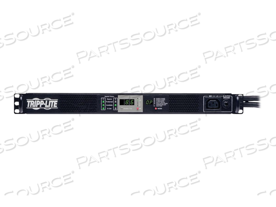 PDU 3-PHASE MONITORED/ATS 208V 8.6KWA 2 L15-30P 10FT CORDS 1U RM 