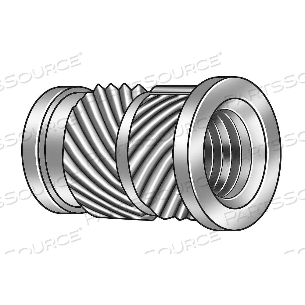 HEAT-SET INSERT, 1/4"-20 THREAD SIZE, 35/64 IN OVERALL LG, 11/32 IN DIA, BRASS by Approved Vendor