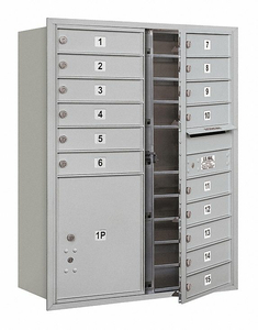 HORIZ MAILBOX USPS 16DR ALUM FL 41IN by Salsbury Industries