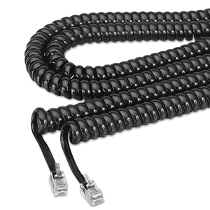 COILED PHONE CORD 12 FT. BLACK by Softalk