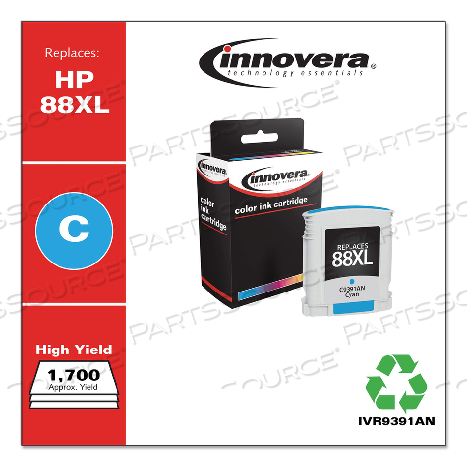 REMANUFACTURED CYAN HIGH-YIELD INK, REPLACEMENT FOR 88XL (C9391AN), 1,700 PAGE-YIELD 