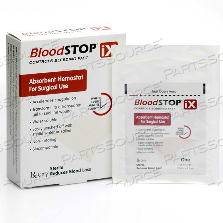 BLOODSTOP IX ADVANCED HEMOSTATIC MATRIX 0.5" X 2", 24/PER BOX by Lifescience PLUS BLOODSTOP IX ADVANCED HEMOSTATIC MATRIX 0.5" X 2", 24/PER BOX by Lifescience PLUS