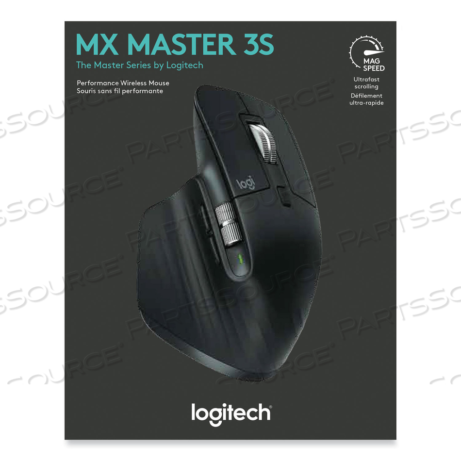 MX MASTER 3S PERFORMANCE WIRELESS MOUSE, MOUSE, ERGONOMIC, OPTICAL, WIRELESS, BLUETOOTH, 2.4 GHZ, LOGI BOLT USB RECEIVER, BLACK MX MASTER 3S PERFORMANCE WIRELESS MOUSE, MOUSE, ERGONOMIC, OPTICAL, WIRELESS, BLUETOOTH, 2.4 GHZ, LOGI BOLT USB RECEIVER, BLACK