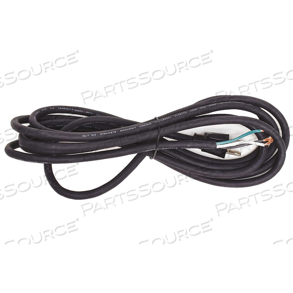 POWER CORD, 16 AWG WIRE SIZE, 12 FT CORD LG, BARE LEADS, 13 A MAX. AMPS, RUBBER, SJO, NEMA 5-15P by Approved Vendor POWER CORD, 16 AWG WIRE SIZE, 12 FT CORD LG, BARE LEADS, 13 A MAX. AMPS, RUBBER, SJO, NEMA 5-15P by Approved Vendor