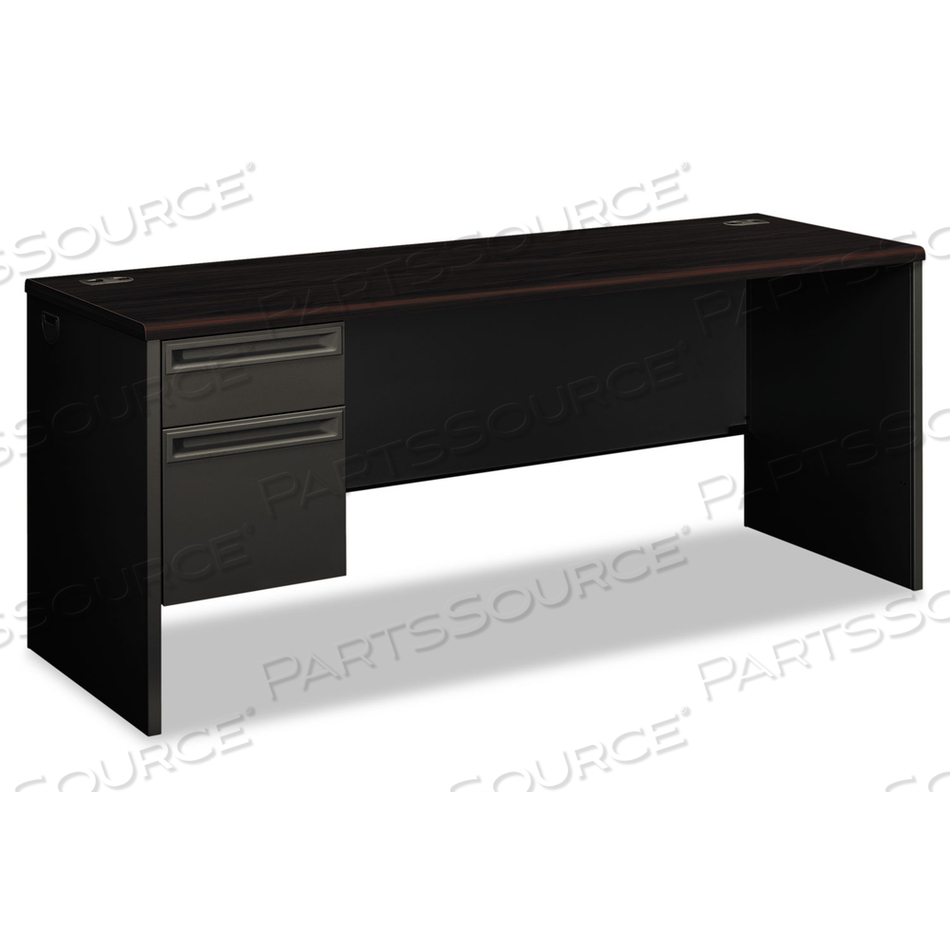 38000 SERIES LEFT PEDESTAL CREDENZA, 72W X 24D X 29.5H, MAHOGANY/CHARCOAL by HON