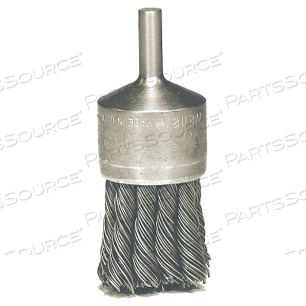 KNOT WIRE END BRUSH, STAINLESS STEEL, 3/4 IN DIA X 0.014 IN WIRE, 25000 RPM, 1 EA/EA by Weiler