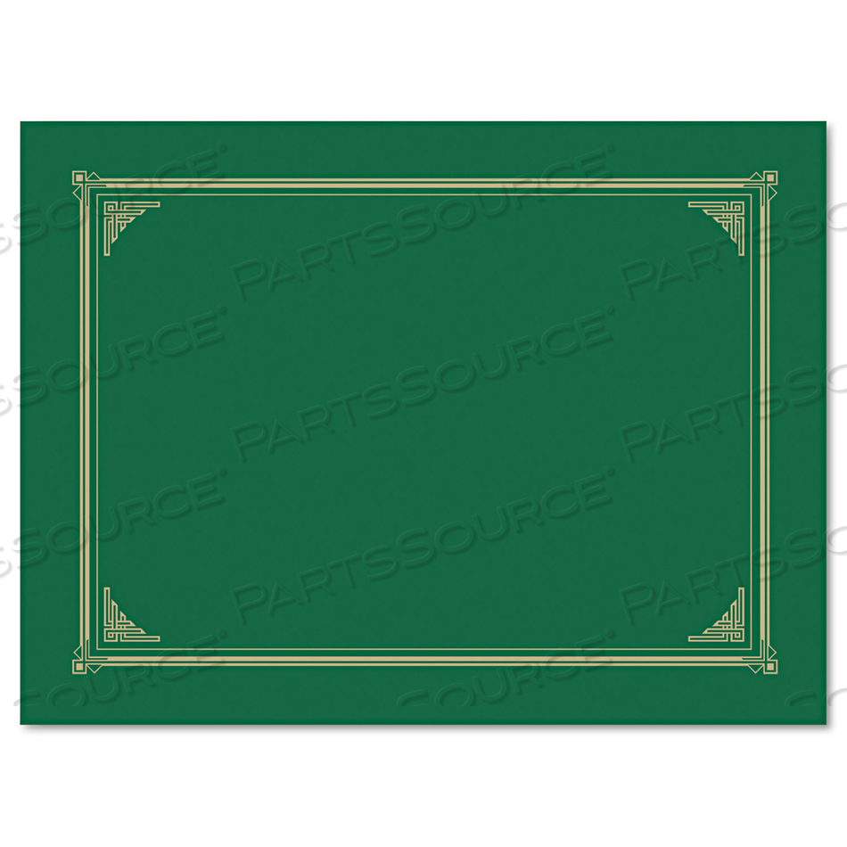 CERTIFICATE/DOCUMENT COVER, 12.5 X 9.75, GREEN by Geographics