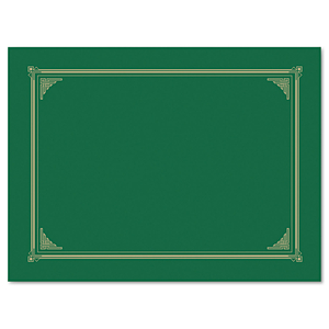 CERTIFICATE/DOCUMENT COVER, 12.5 X 9.75, GREEN, 6/PACK by Geographics