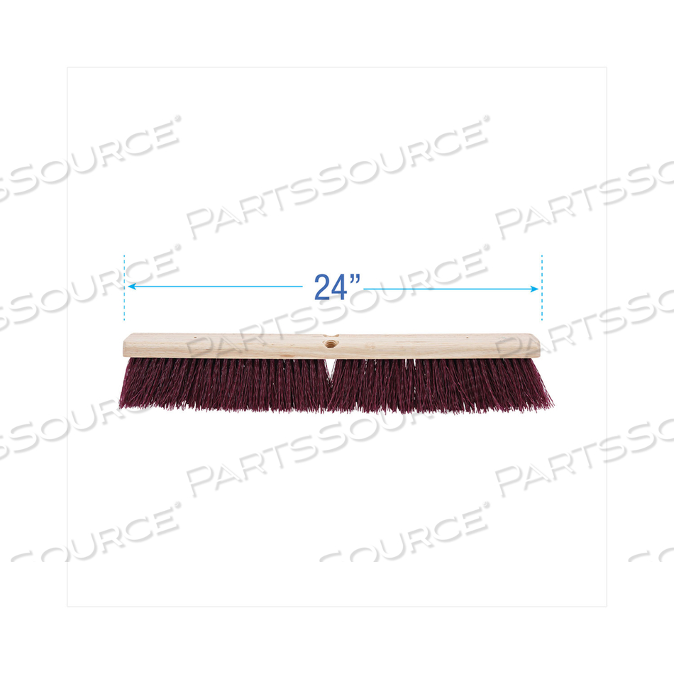 FLOOR BRUSH HEAD, 3.25" MAROON STIFF POLYPROPYLENE BRISTLES, 24" BRUSH by Boardwalk FLOOR BRUSH HEAD, 3.25" MAROON STIFF POLYPROPYLENE BRISTLES, 24" BRUSH by Boardwalk