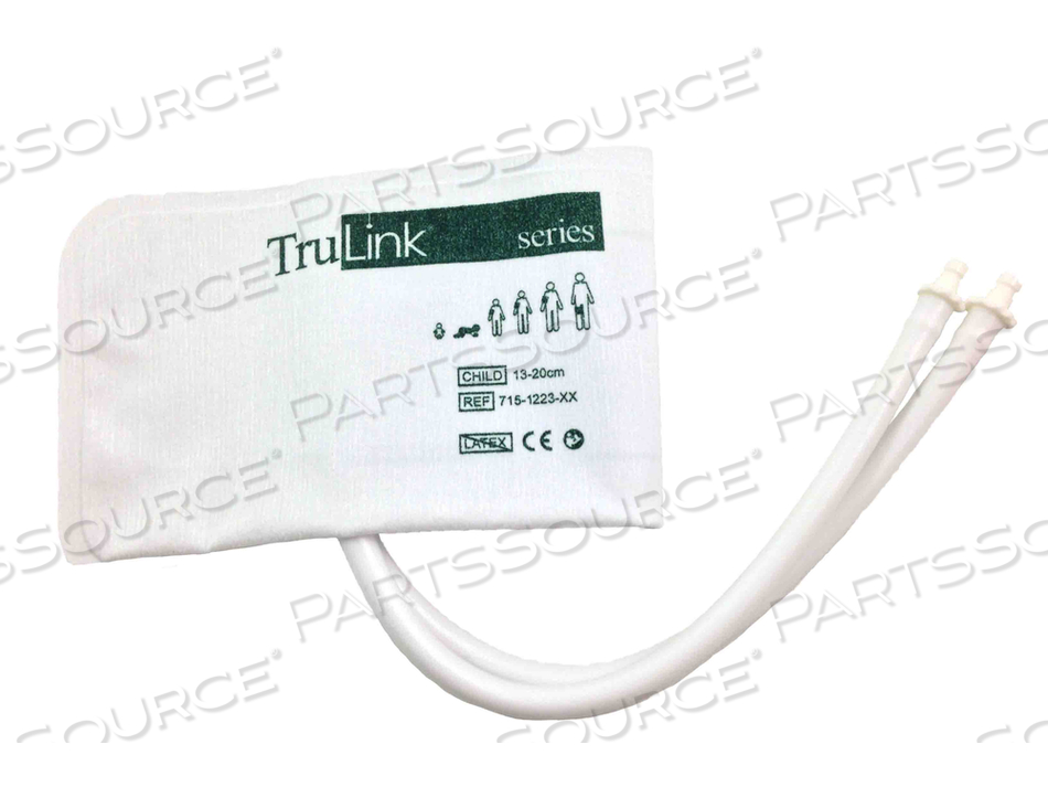 TRULINK SOFT DISPOSABLE BP CUFF, CHILD DOUBLE TUBE, HP, 5/BG 