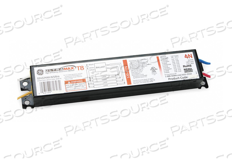 BALLAST, ELECTRONIC, FLUORESCENT, 120-277VAC, 148W, 3/4 LAMPS, T8, T12 by GE Lighting
