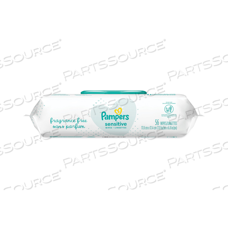 SENSITIVE BABY WIPES, 6.8 X 7, UNSCENTED, WHITE by Pampers
