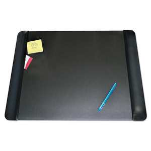 EXECUTIVE DESK PAD WITH ANTIMICROBIAL PROTECTION, LEATHER-LIKE SIDE PANELS, 24 X 19, BLACK by Artistic