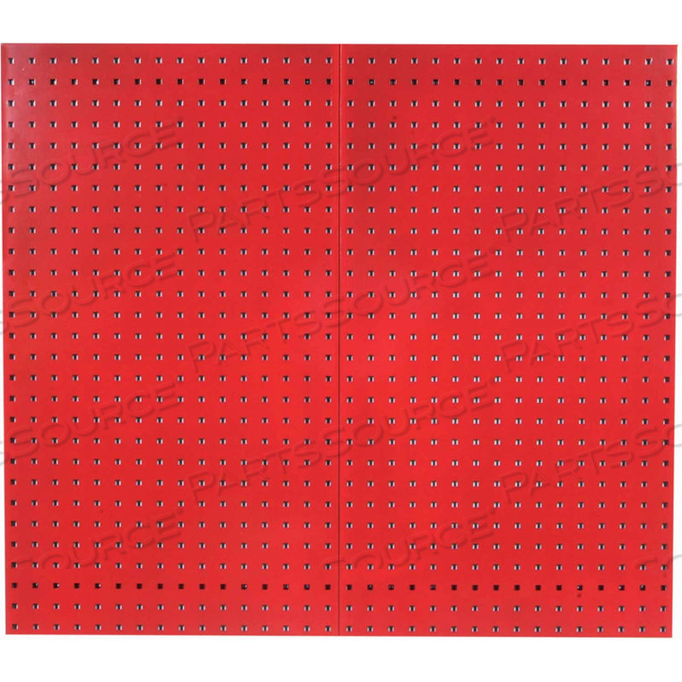 LOCBOARD STEEL PEGBOARD, RED, 42-1/2"H X 24"W (2 PC) by Triton Products