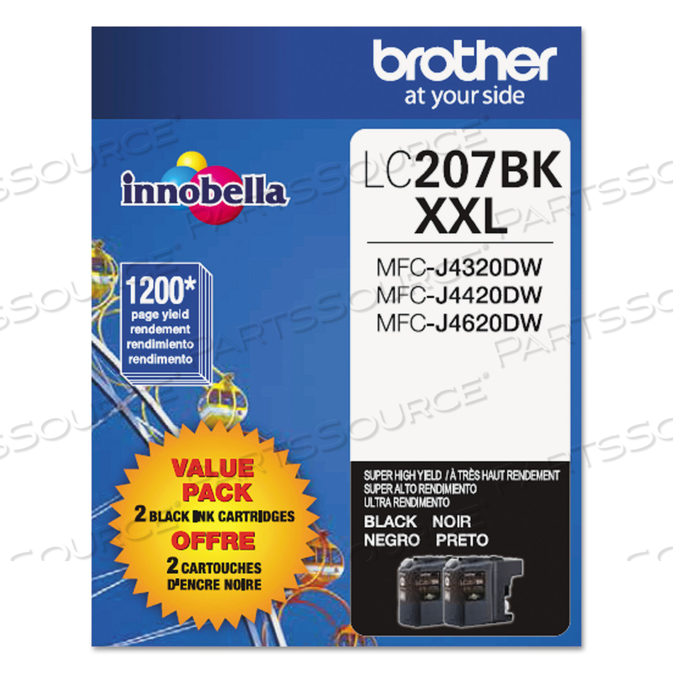INK CARTRIDGE 1200 PAGE-YIELD BLACK PK2 by Brother