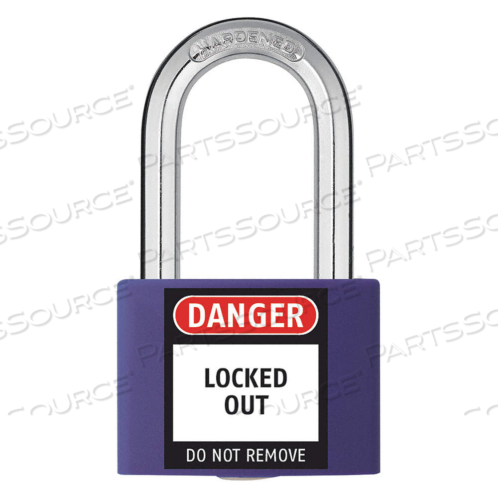 LOCKOUT PADLOCK, KEYED DIFFERENT, ALUMINUM, COMPACT BODY BODY SIZE, HARDENED STEEL by Approved Vendor