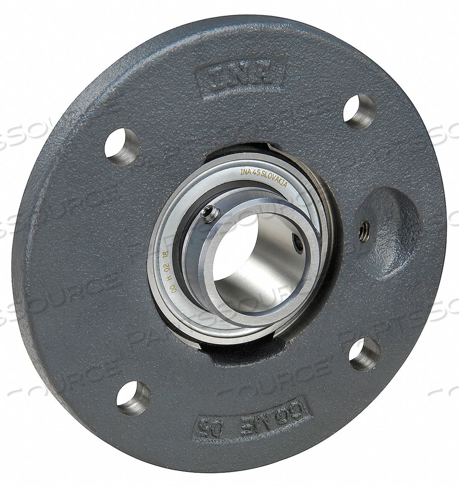 30 ID X 125 W X 35.8MM D 4 BOLT ROUND CAST IRON FLANGE BEARING UNIT by INA