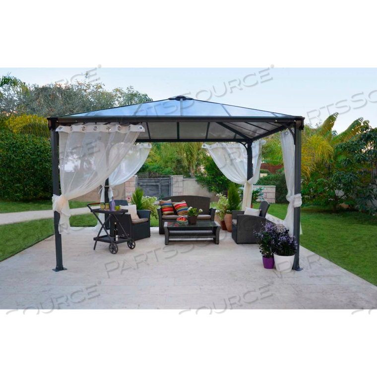 PALERMO HG9152 3600 GAZEBO 12'L X 12'W GRAY/BRONZE by Poly-Tex, Inc PALERMO HG9152 3600 GAZEBO 12'L X 12'W GRAY/BRONZE by Poly-Tex, Inc