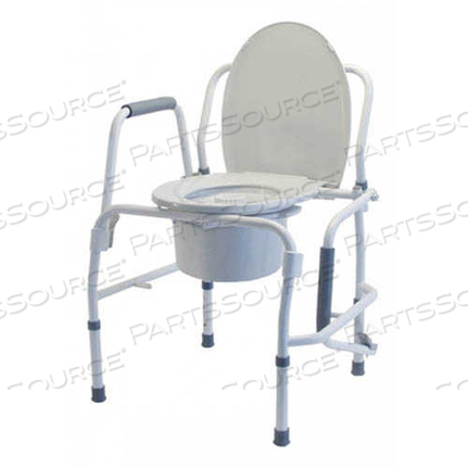 DROP ARM COMMODE, 300 LB, STEEL FRAME, PLASTIC SEAT, SILVER by Graham-Field (GF Health Products) DROP ARM COMMODE, 300 LB, STEEL FRAME, PLASTIC SEAT, SILVER by Graham-Field (GF Health Products)