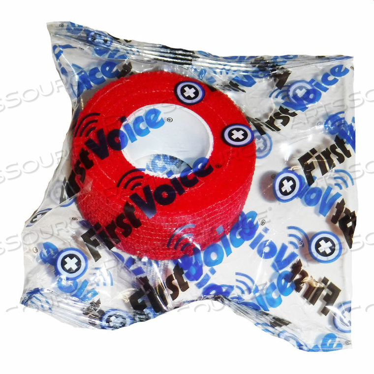 FIRST VOICE 1" X 5 YARDS SELF ADHESIVE BANDAGE, NON-LATEX, TRUE RED, PACK OF 20 by First Voice