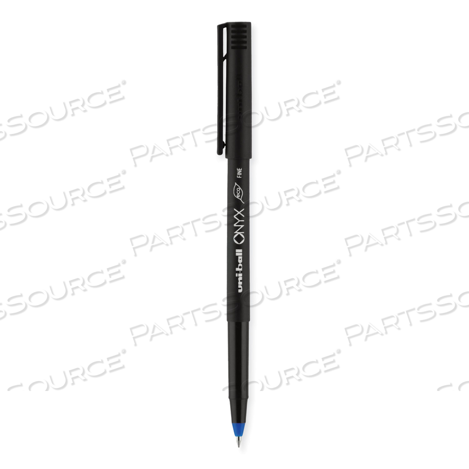 ONYX ROLLER BALL PEN, STICK, FINE 0.7 MM, BLUE INK, BLACK MATTE BARREL by Uni-Ball