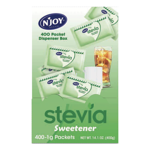 STEVIA ARTIFICIAL SWEETENER, 0.4 OZ. 400 PACKETS/BOX by N'Joy