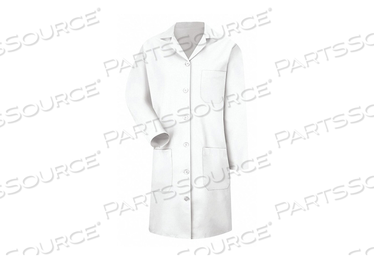 RED KAP WOMEN'S BUTTON FRONT LAB COAT, WHITE, POLY/COMBED COTTON, 4XL by VF Imagewear, Inc.