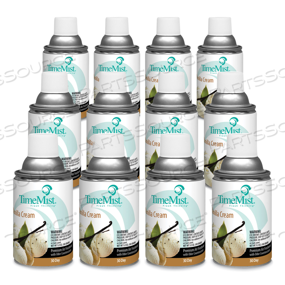 PREMIUM METERED AIR FRESHENER REFILL, VANILLA CREAM, 5.3 OZ AEROSOL SPRAY by TimeMist