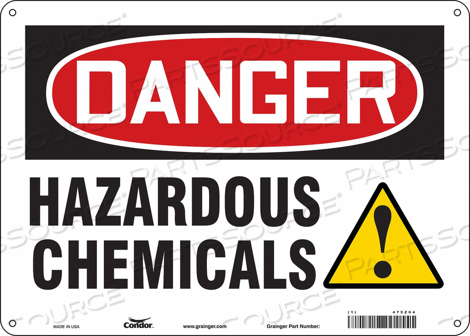 CHEMICAL SIGN 14 W 10 H 0.060 THICK 