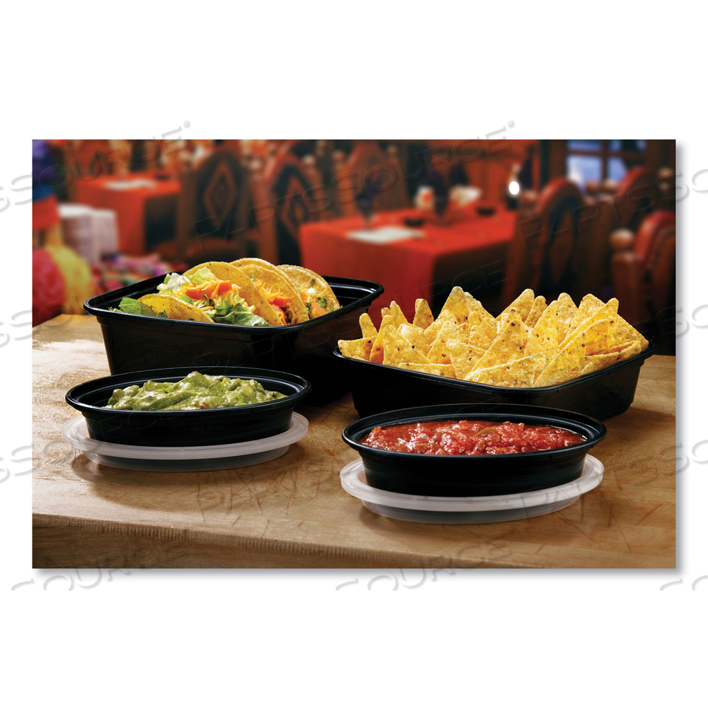 NEWSPRING VERSATAINER MICROWAVABLE CONTAINERS, OVAL, 12 OZ, 6.8 X 4.8 X 1.45, BLACK/CLEAR, PLASTIC by Pactiv NEWSPRING VERSATAINER MICROWAVABLE CONTAINERS, OVAL, 12 OZ, 6.8 X 4.8 X 1.45, BLACK/CLEAR, PLASTIC by Pactiv