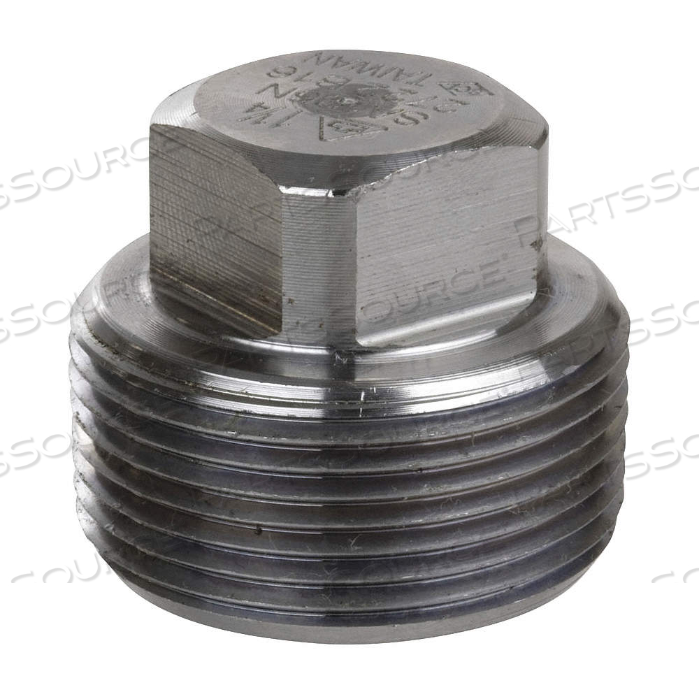SQUARE HEAD PLUG, 304 STAINLESS STEEL, 1 1/2 IN FITTING PIPE SIZE, MALE NPT by Approved Vendor SQUARE HEAD PLUG, 304 STAINLESS STEEL, 1 1/2 IN FITTING PIPE SIZE, MALE NPT by Approved Vendor